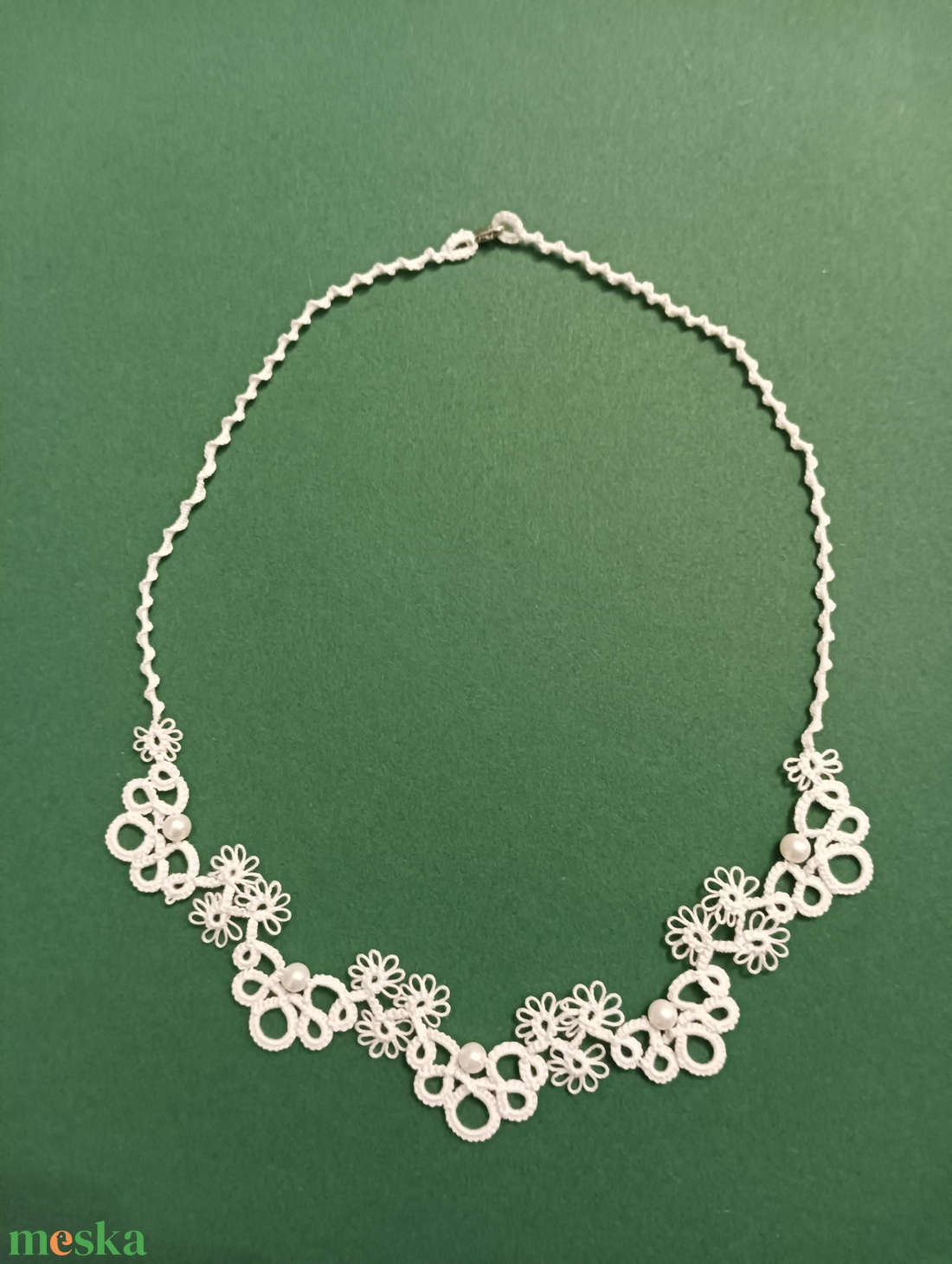 Fehér színű nyaklánc  - ékszer - ékszerszett - Meska.hu