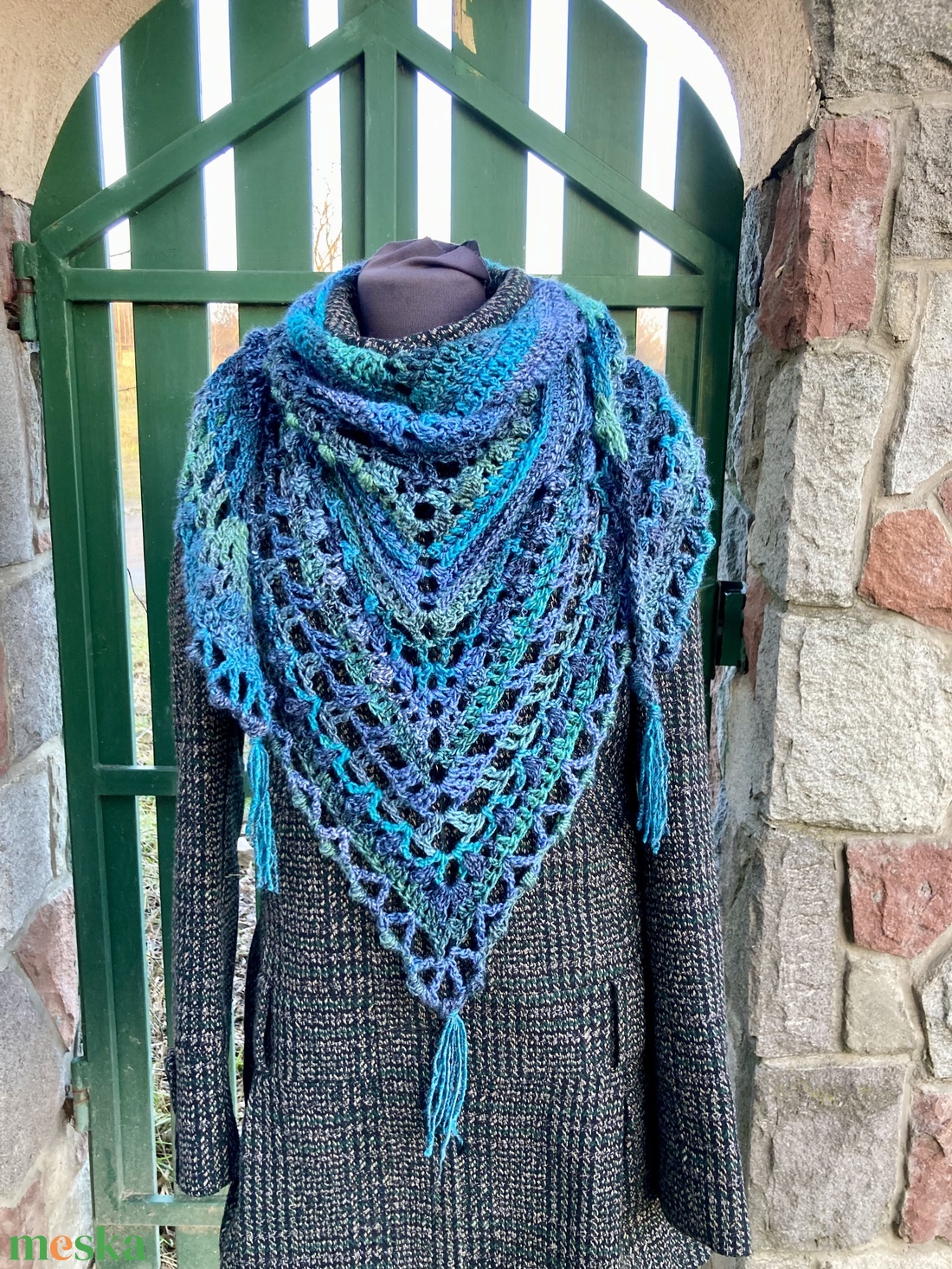 Palackposta horgolt kendő/sálkendő - ruha & divat - sál, sapka, kendő - kendő - Meska.hu