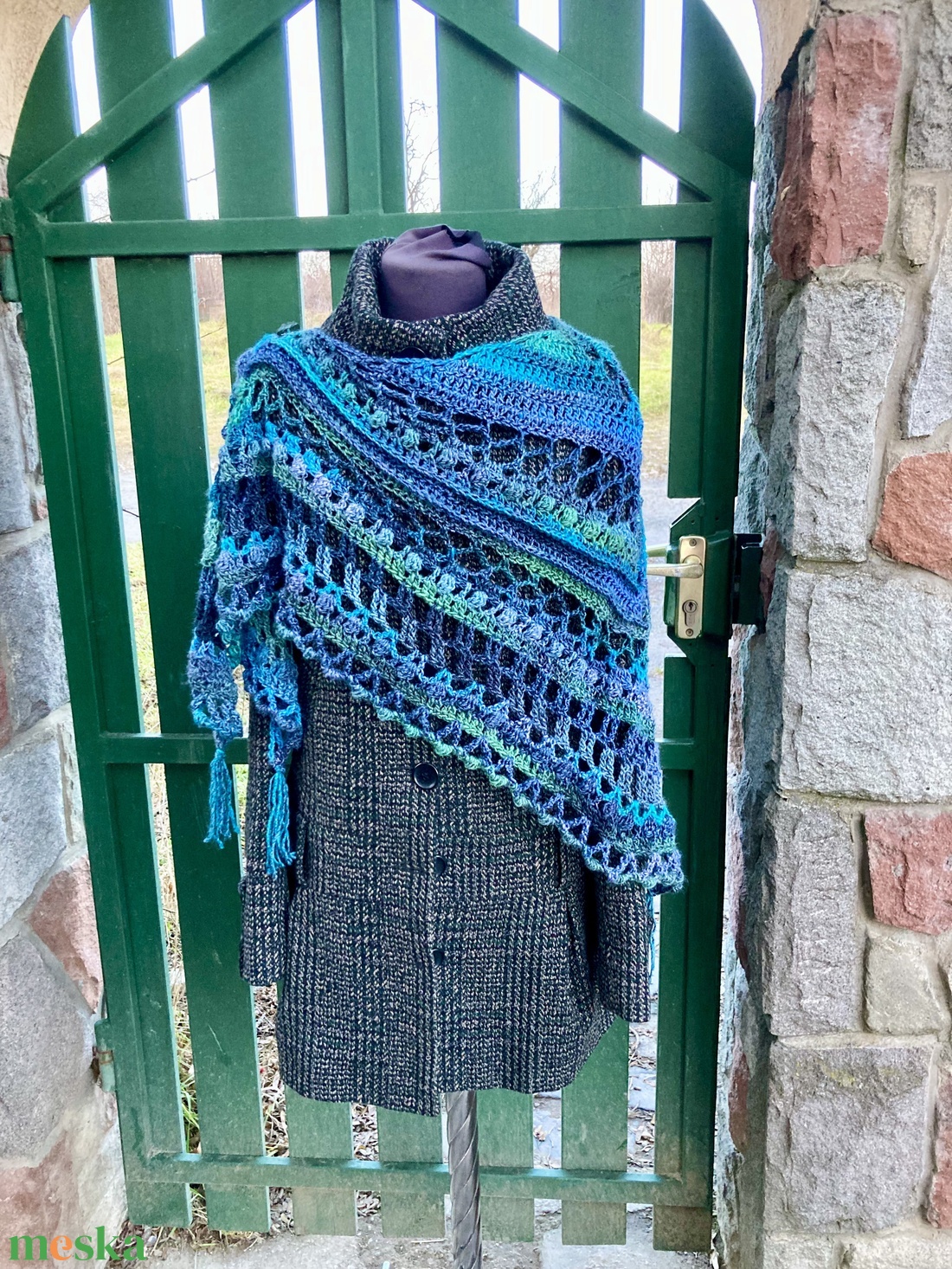 Palackposta horgolt kendő/sálkendő - ruha & divat - sál, sapka, kendő - kendő - Meska.hu