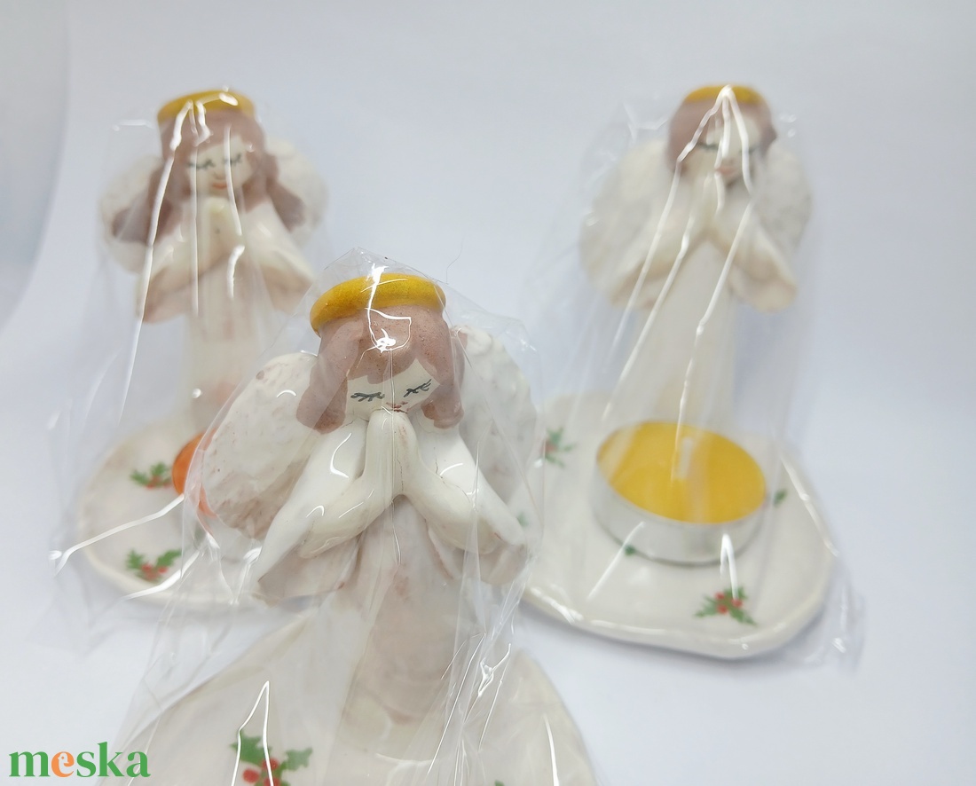 Mécses kerámia angyalka - művészet - szobor - kerámia - Meska.hu