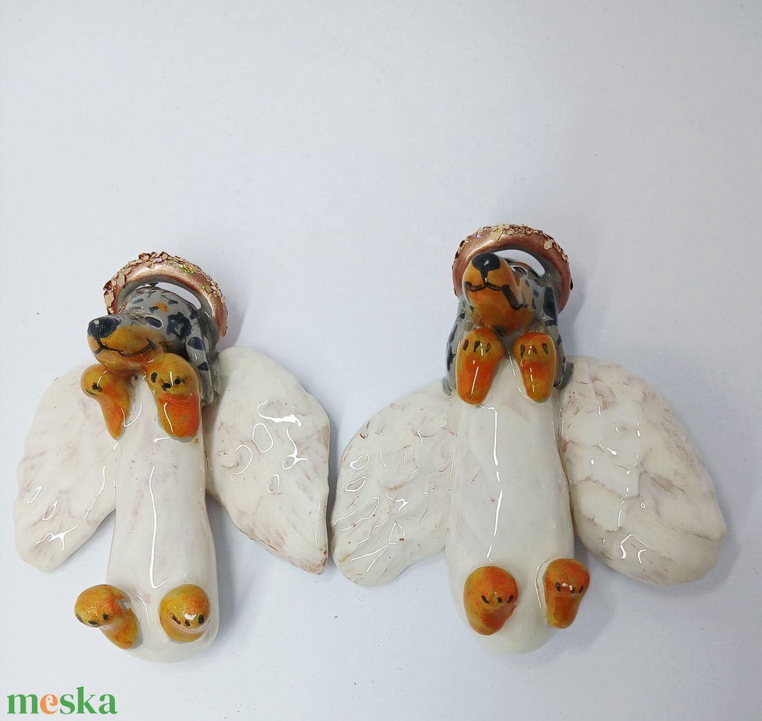 Tacsis kerámia angyalka - művészet - szobor - kerámia - Meska.hu