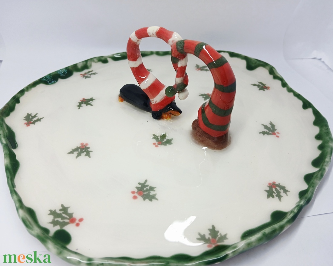 Tacsis mázas kerámia tányér - művészet - szobor - kerámia - Meska.hu