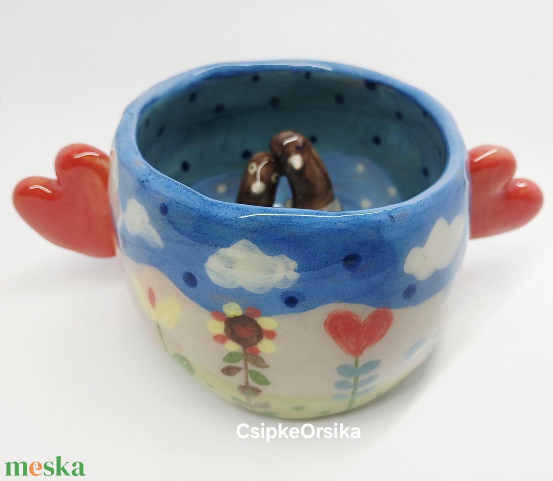 Mázas kerámia  bögre - művészet - szobor - kerámia - Meska.hu