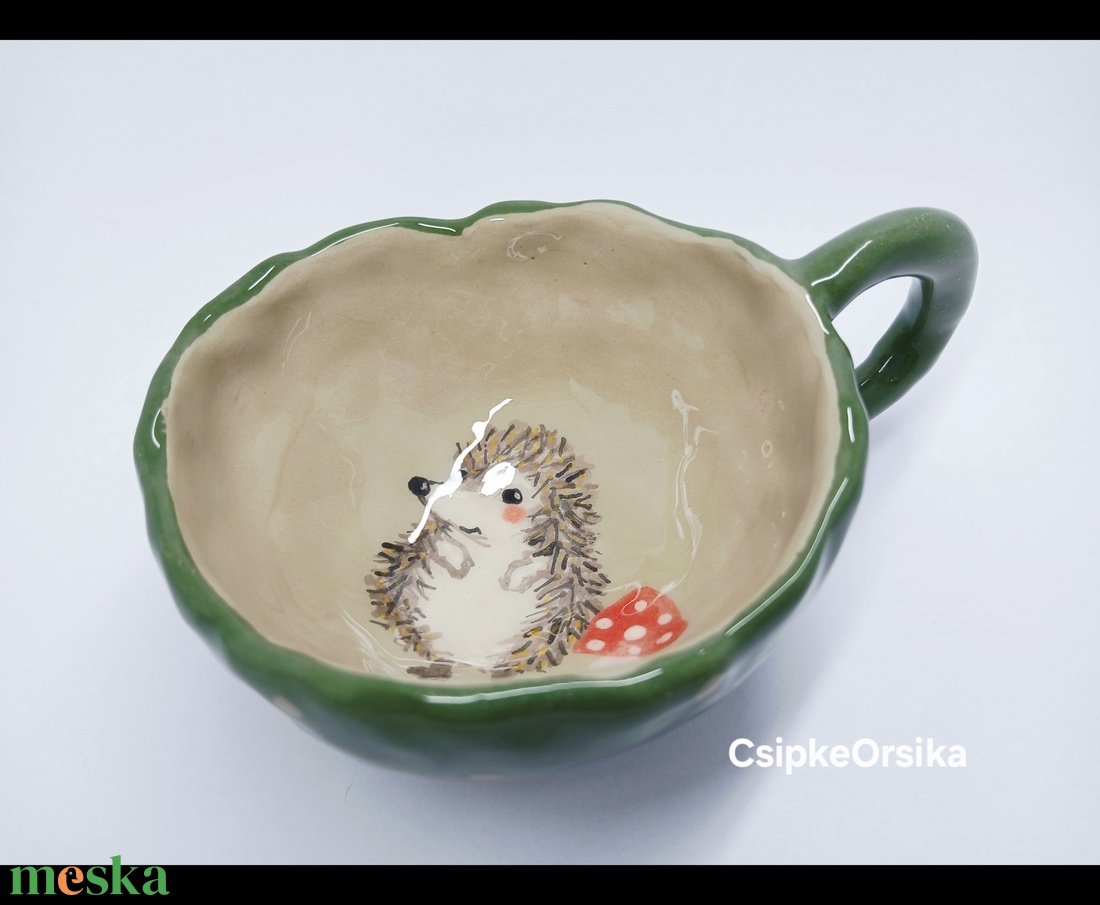 Mázas kerámia  bögre és tányér - művészet - szobor - kerámia - Meska.hu