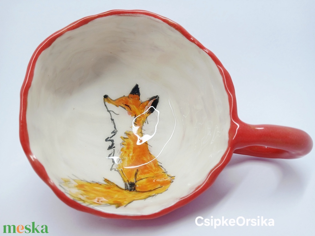 Mázas kerámia  bögre és tányér - művészet - szobor - kerámia - Meska.hu