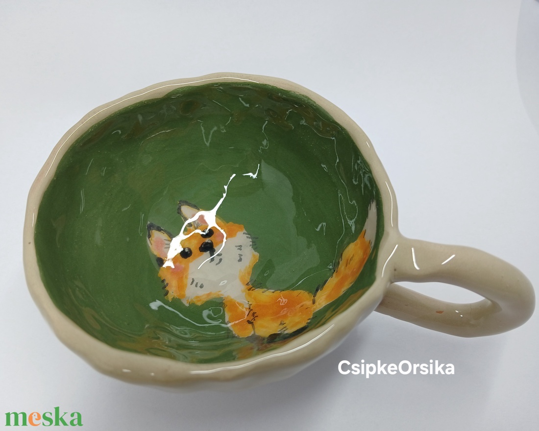 Mázas kerámia  bögre és tányér - művészet - szobor - kerámia - Meska.hu