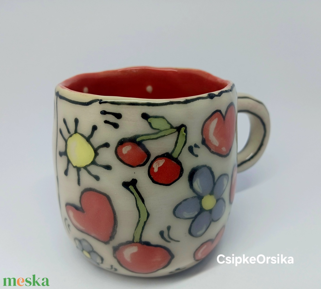 Mázas kerámia  bögre - művészet - szobor - kerámia - Meska.hu