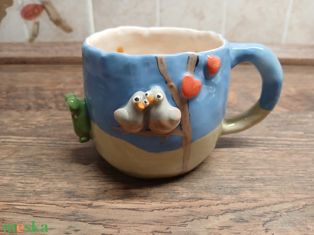 Mázas kerámia  bögre - művészet - szobor - kerámia - Meska.hu