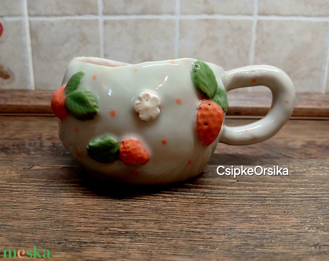 Mázas kerámia  bögre - művészet - szobor - kerámia - Meska.hu