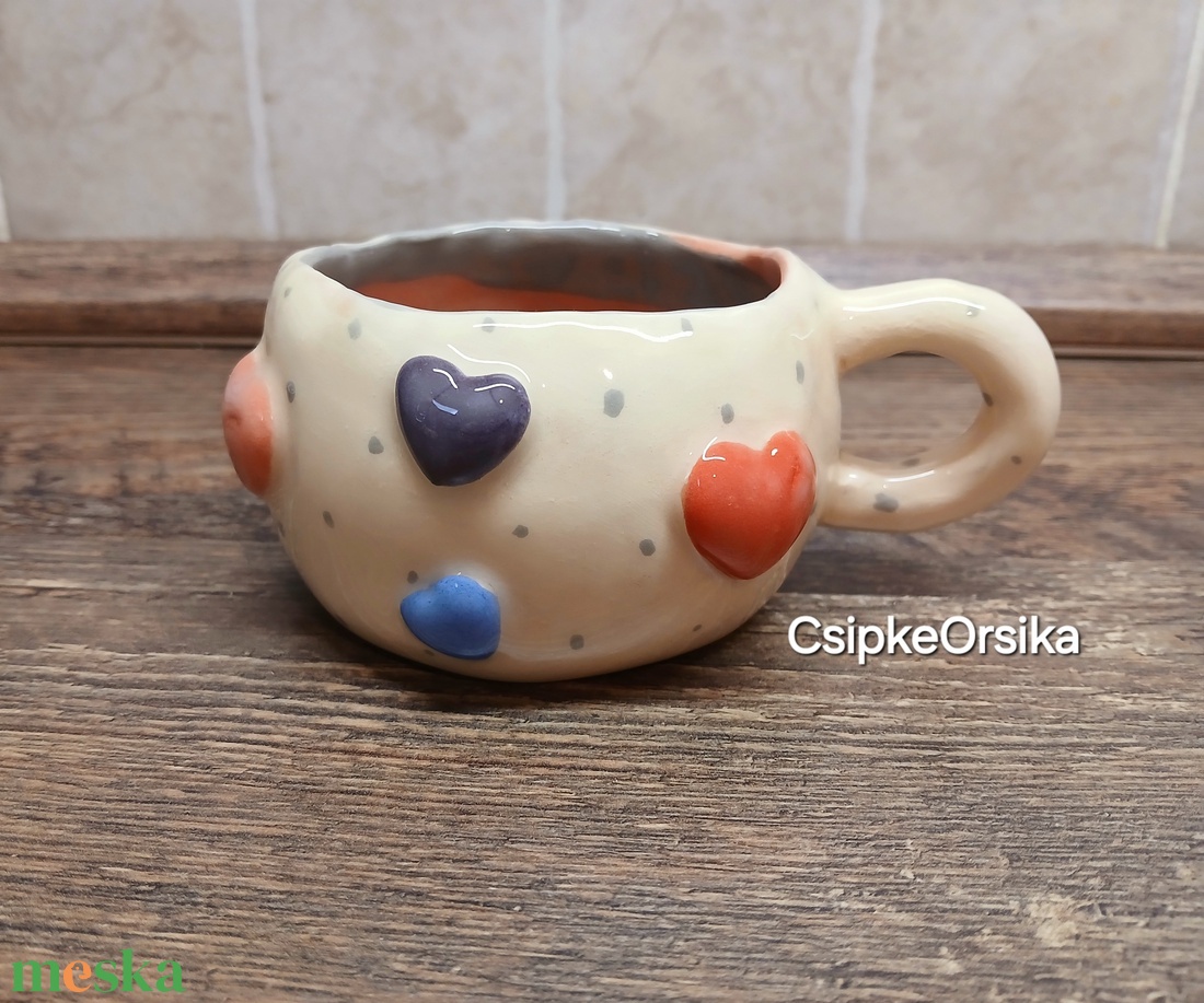 Mázas kerámia  bögre - művészet - szobor - kerámia - Meska.hu