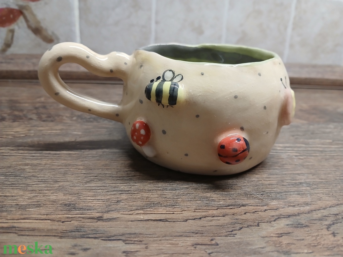 Mázas kerámia  bögre - művészet - szobor - kerámia - Meska.hu