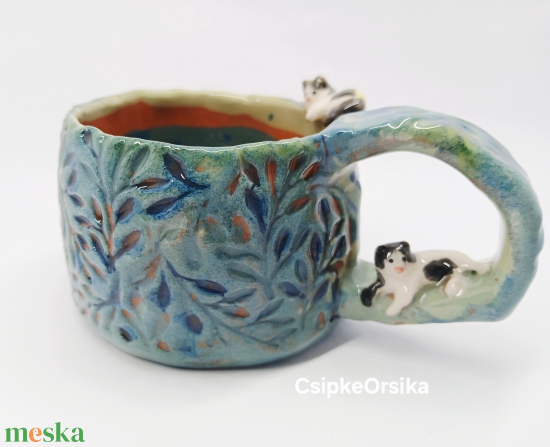 Mázas kerámia bögre cicákkal - otthon & életmód - konyhafelszerelés, tálalás - tálalás - bögre & csésze - Meska.hu