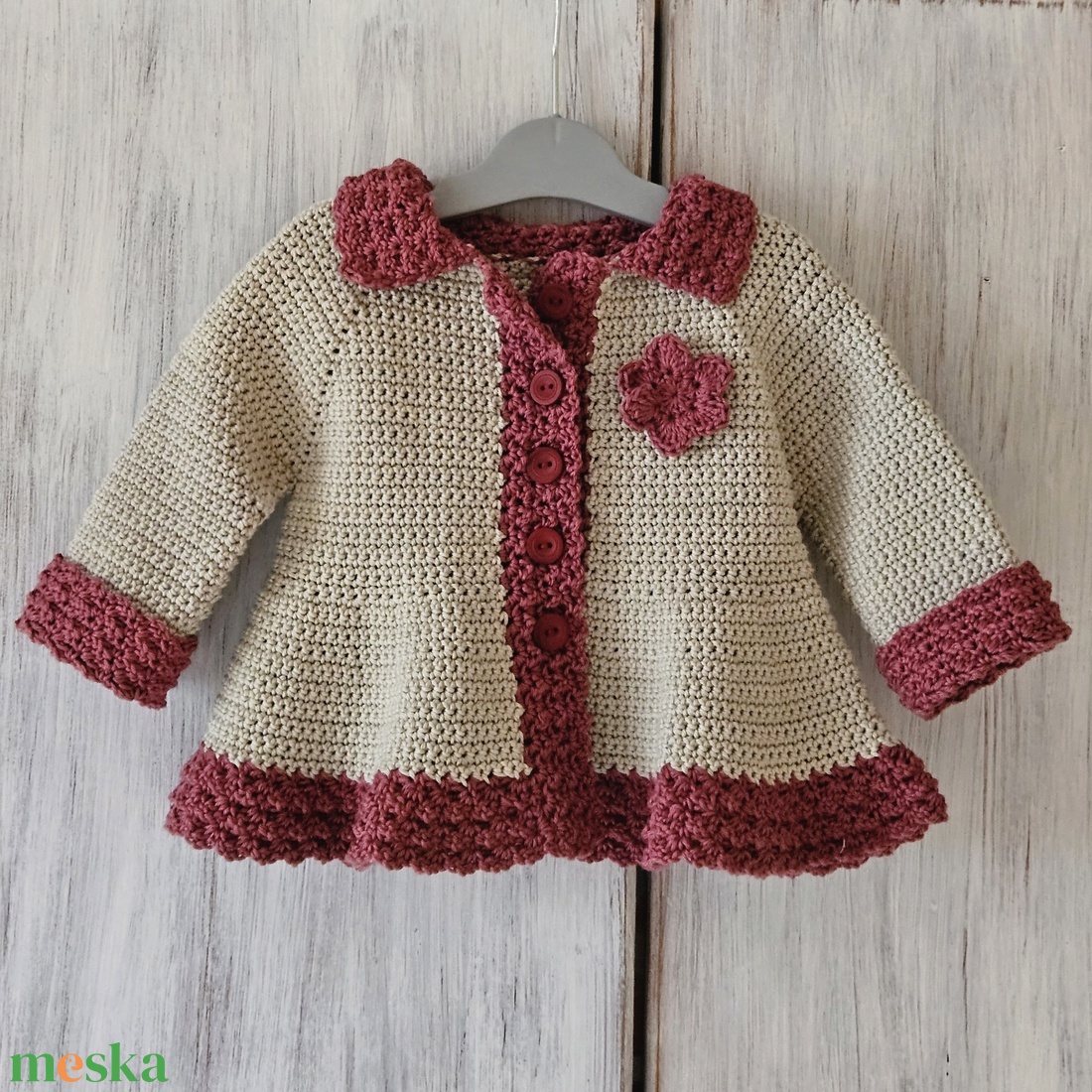Horgolt kabát kislányoknak - ruha & divat - gyerekruha - gyerek kabát, dzseki - Meska.hu