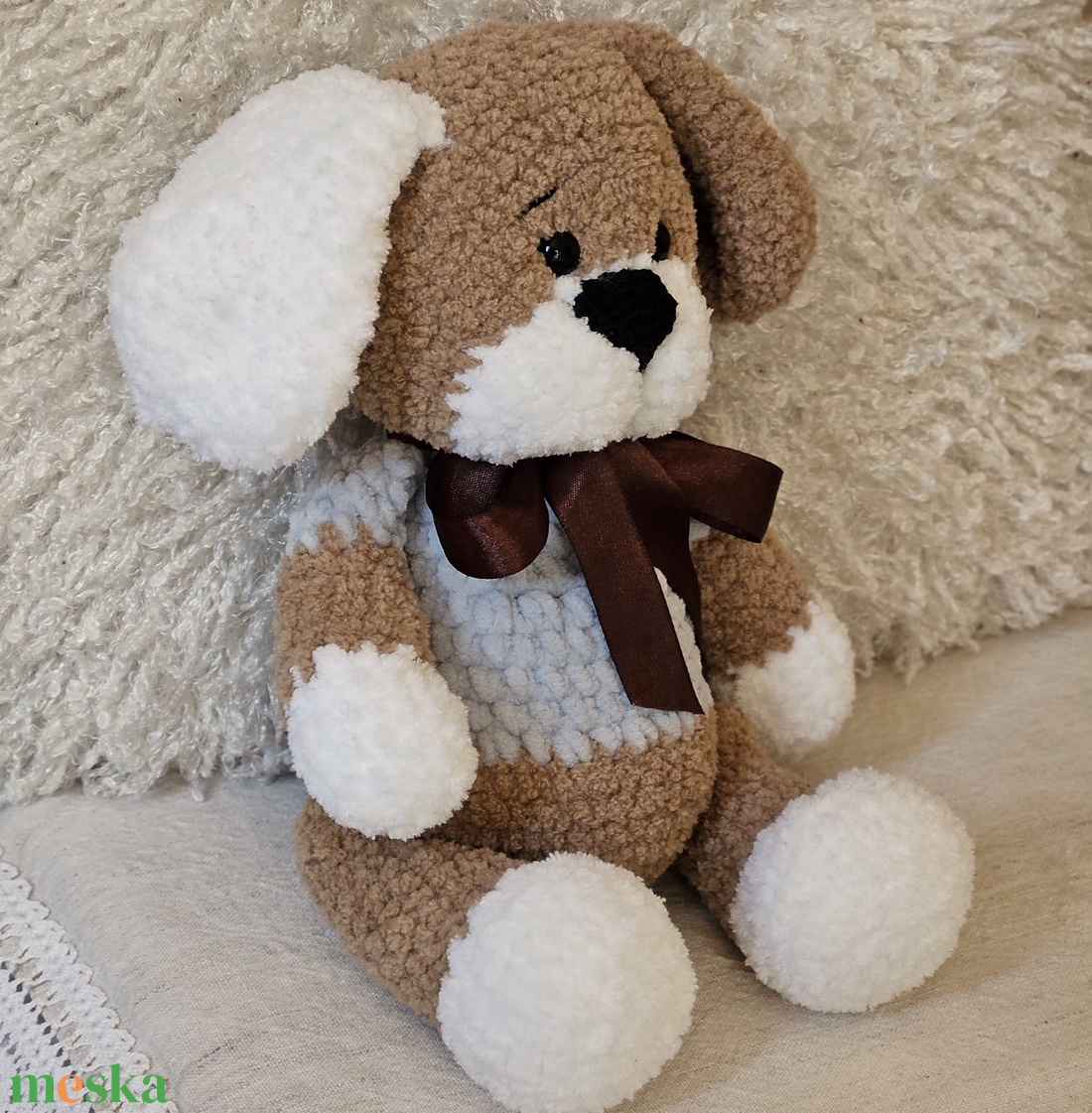 Horgolt plüss kölyökkutya  - játék & sport - plüssállat & játékfigura - kutya - Meska.hu