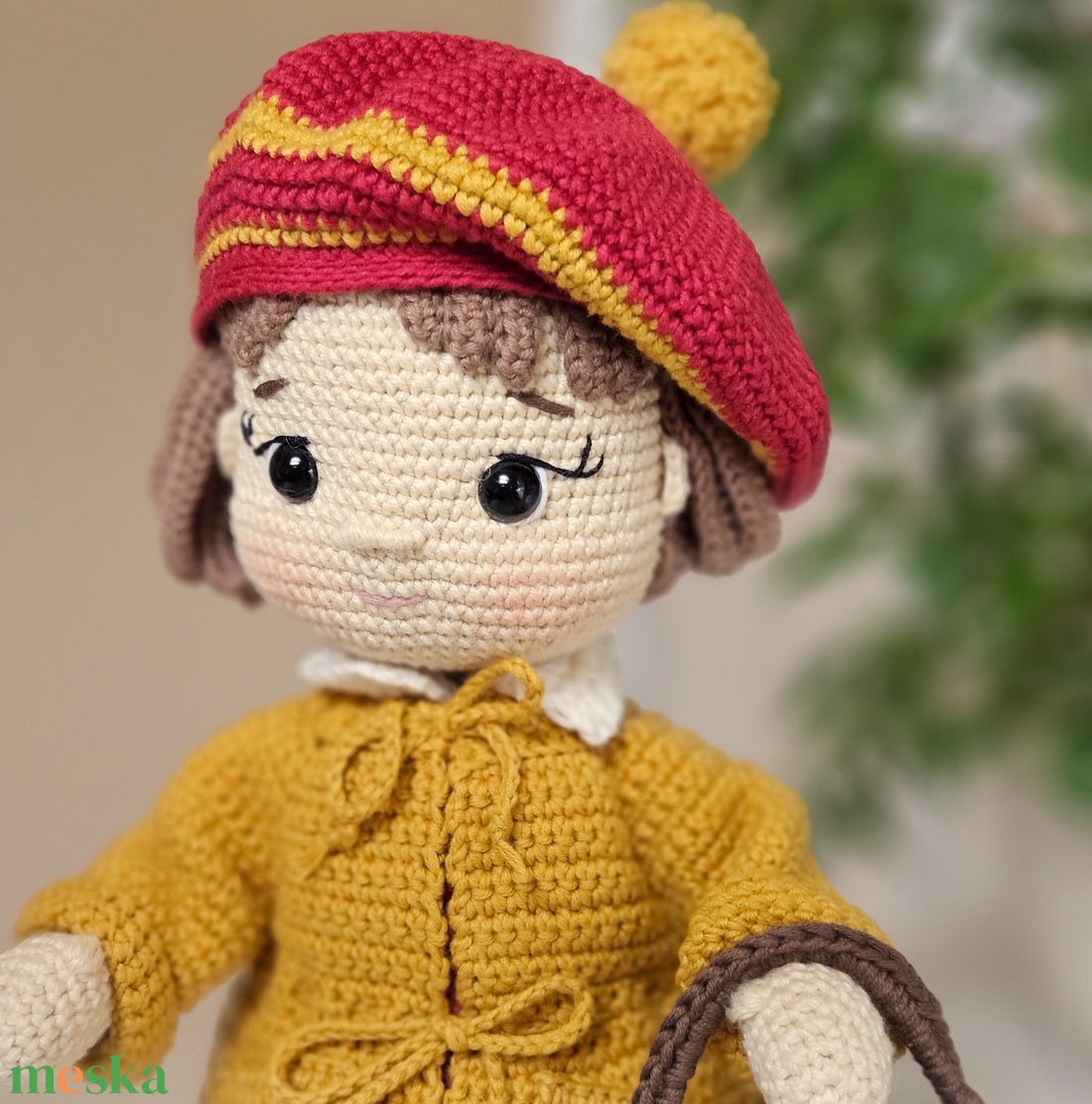 Horgolt baba gombával - játék & sport - baba & babaház - öltöztethető baba - Meska.hu