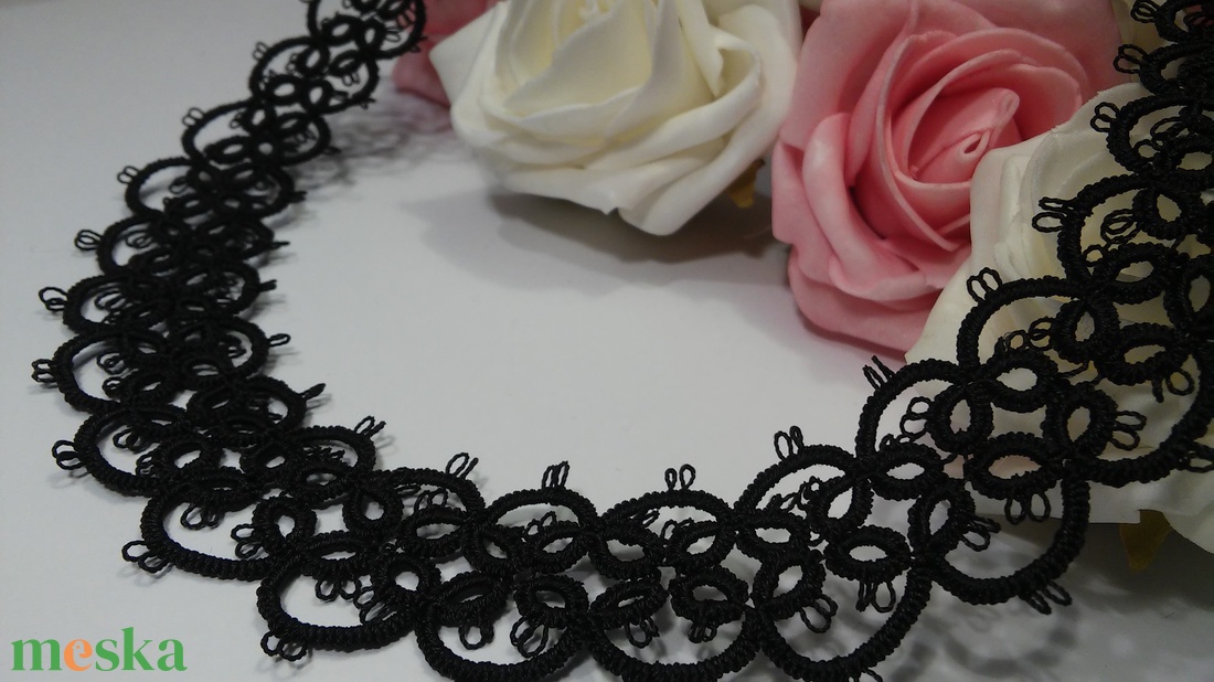 ANETT fekete hajócsipke nyaklánc , horgolt - - Meska.hu ANETT fekete hajócsipke nyaklánc , horgolt - - Meska.hu