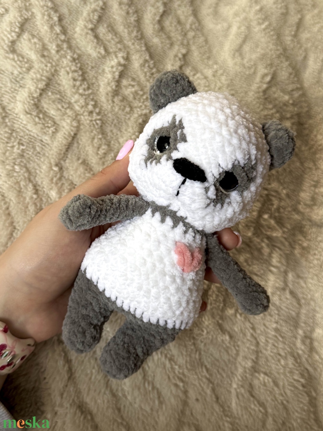 Horgolt panda maci - játék & sport - plüssállat & játékfigura - maci - Meska.hu