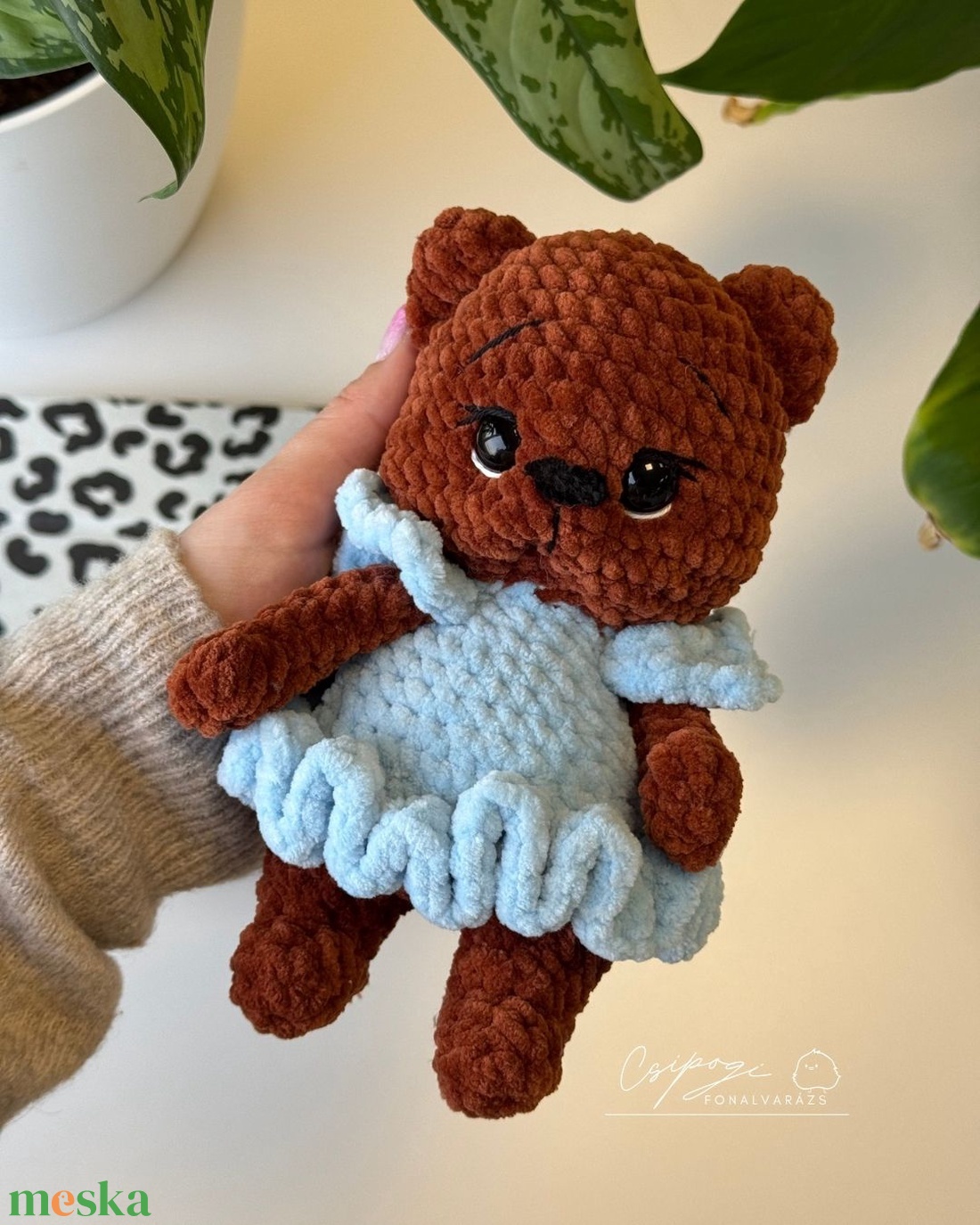 Amigurumi horgolt szoknyás maci - játék & sport - plüssállat & játékfigura - maci - Meska.hu