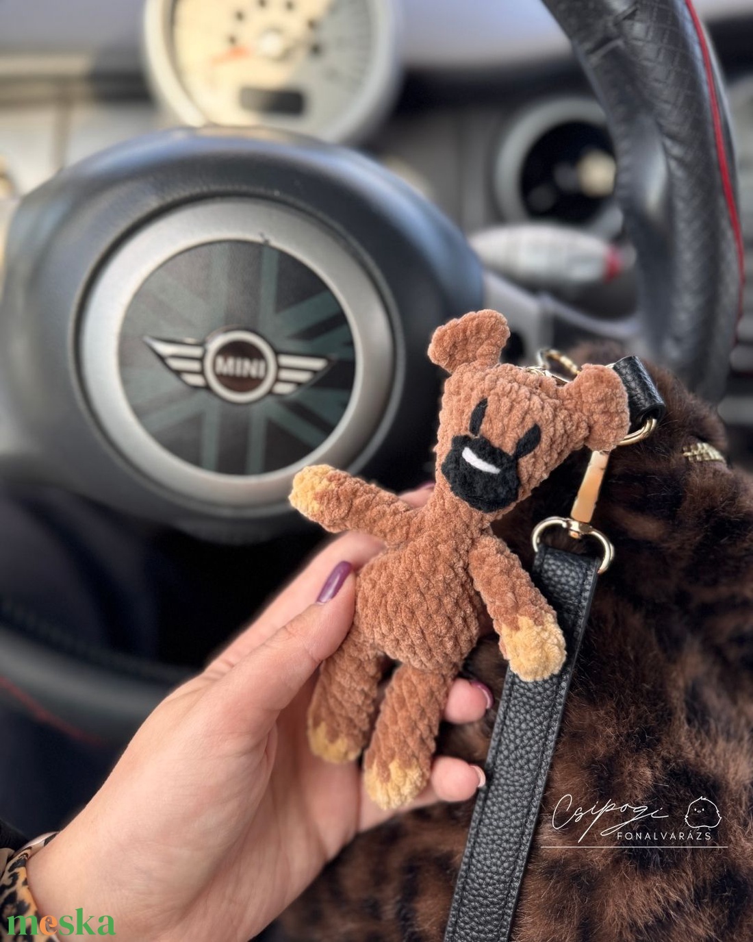 Horgolt Teddy mackó kulcstartó - játék & sport - plüssállat & játékfigura - maci - Meska.hu
