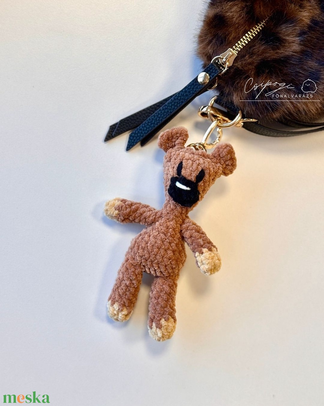 Horgolt Teddy mackó kulcstartó - játék & sport - plüssállat & játékfigura - maci - Meska.hu
