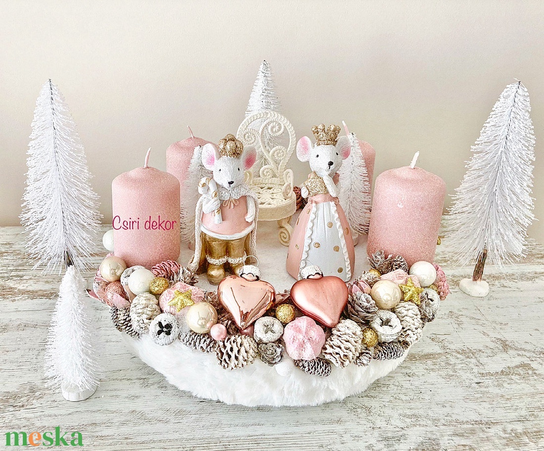 Egérkirály és királynő a trónteremben - adventi - karácsony - adventi díszek - adventi koszorú - Meska.hu Egérkirály és királynő a trónteremben - adventi - karácsony - adventi díszek - adventi koszorú - Meska.hu
