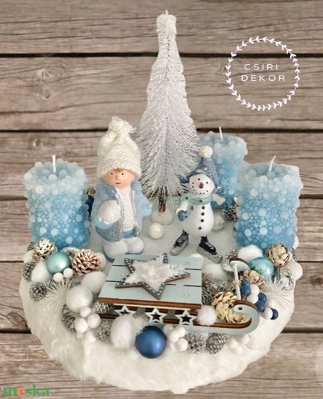 Téli móka-adventi asztaldísz - karácsony - adventi díszek - adventi koszorú - Meska.hu Téli móka-adventi asztaldísz - karácsony - adventi díszek - adventi koszorú - Meska.hu