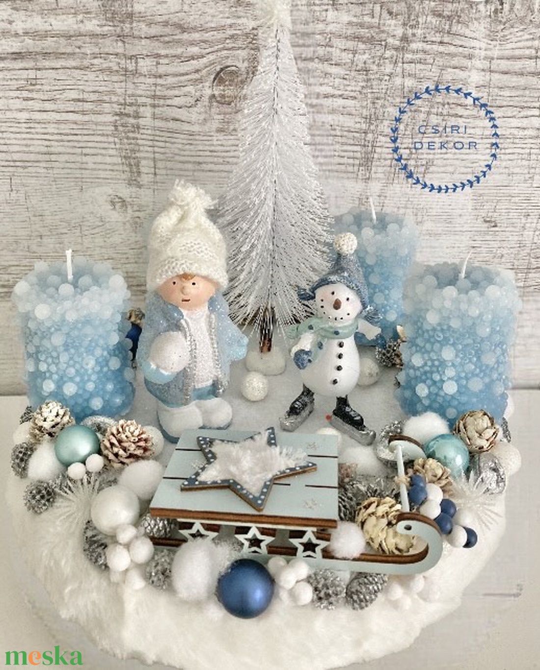 Téli móka-adventi asztaldísz - karácsony - adventi díszek - adventi koszorú - Meska.hu Téli móka-adventi asztaldísz - karácsony - adventi díszek - adventi koszorú - Meska.hu