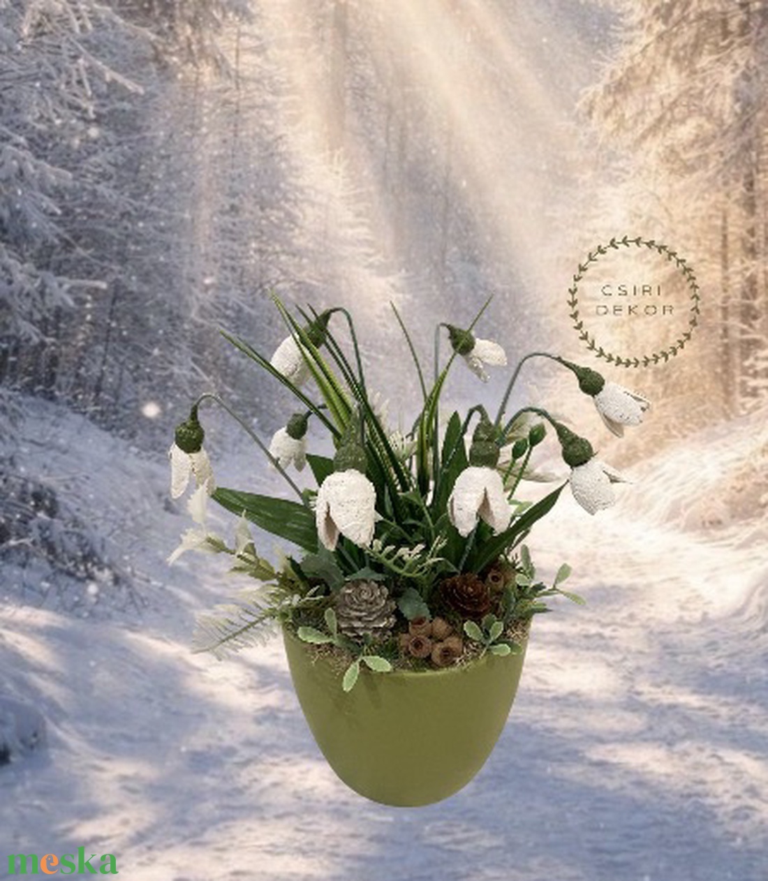 Tavaszváró, hóvirágos asztaldísz  - otthon & életmód - dekoráció - asztal és polc dekoráció - asztaldísz - Meska.hu