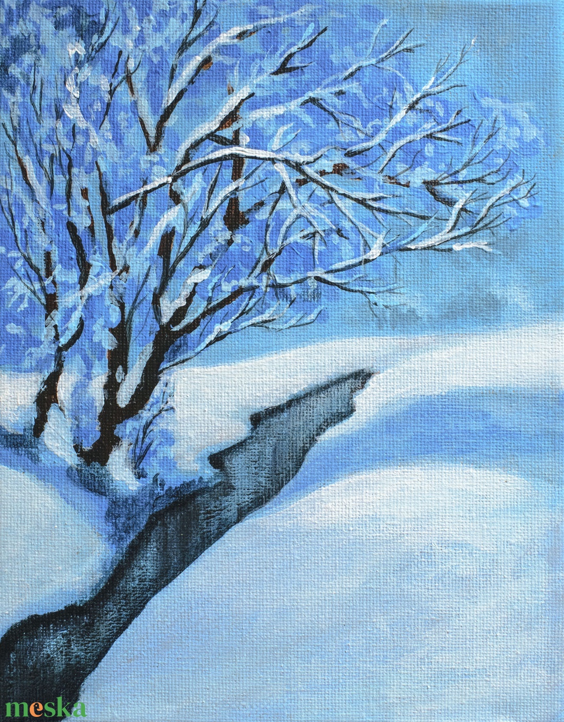 Havas táj - művészet - festmény - akril - Meska.hu