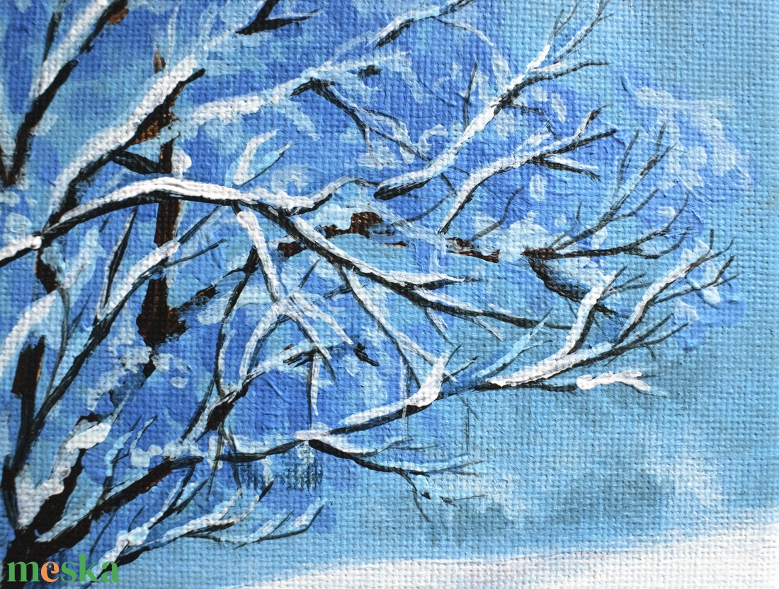 Havas táj - művészet - festmény - akril - Meska.hu