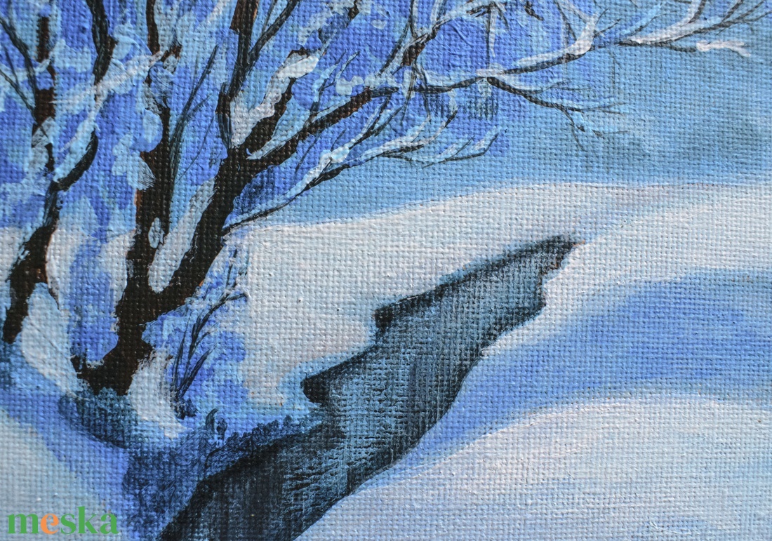 Havas táj - művészet - festmény - akril - Meska.hu