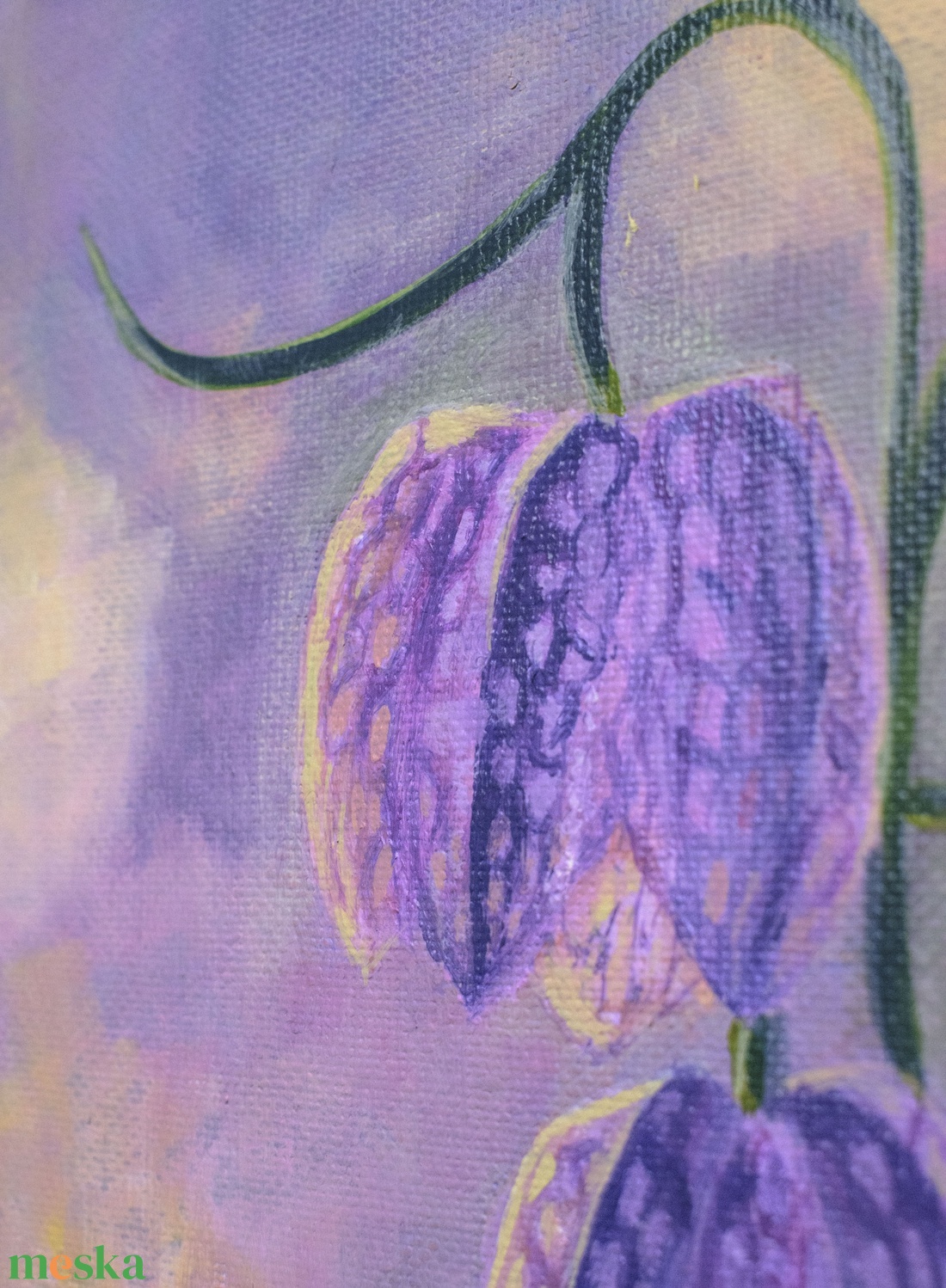 Kockás liliom - művészet - festmény - akril - Meska.hu