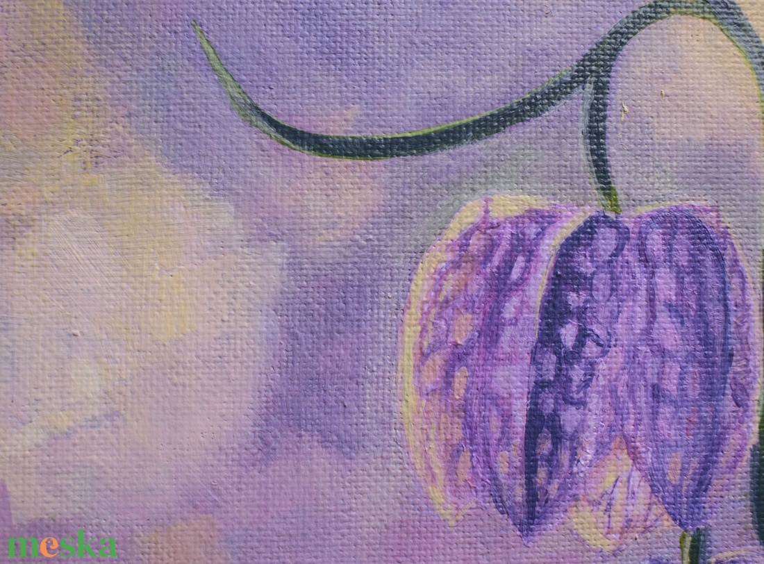 Kockás liliom - művészet - festmény - akril - Meska.hu