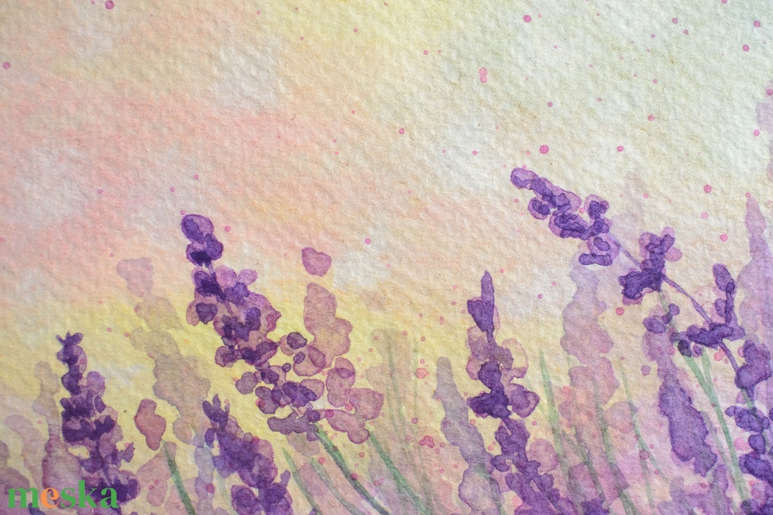Levendulás mini festmény - művészet - festmény - akvarell - Meska.hu