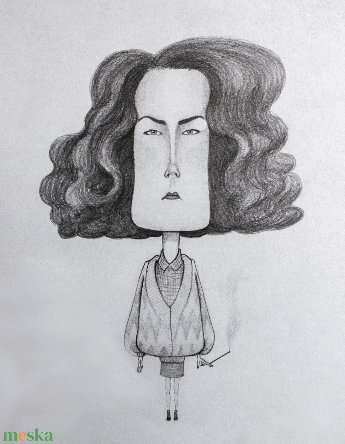 Karikatúra fotóról - Donna, Twin Peaks - művészet - portré & karikatúra - karikatúra - Meska.hu