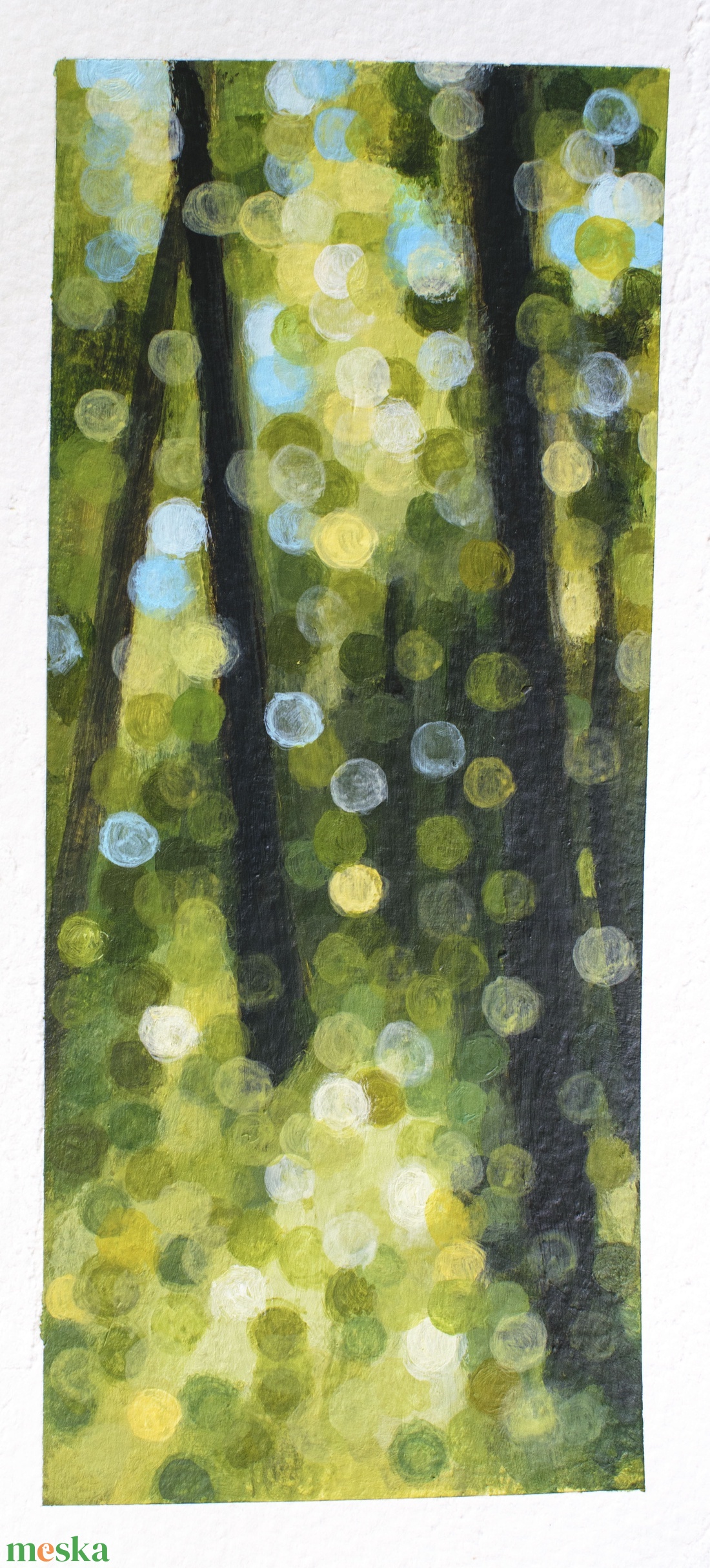 Erdei bokeh - művészet - festmény - akril - Meska.hu