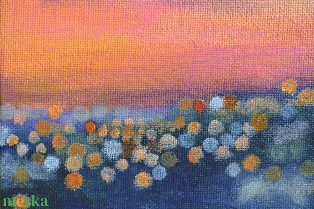 Városi bokeh - művészet - festmény - akril - Meska.hu