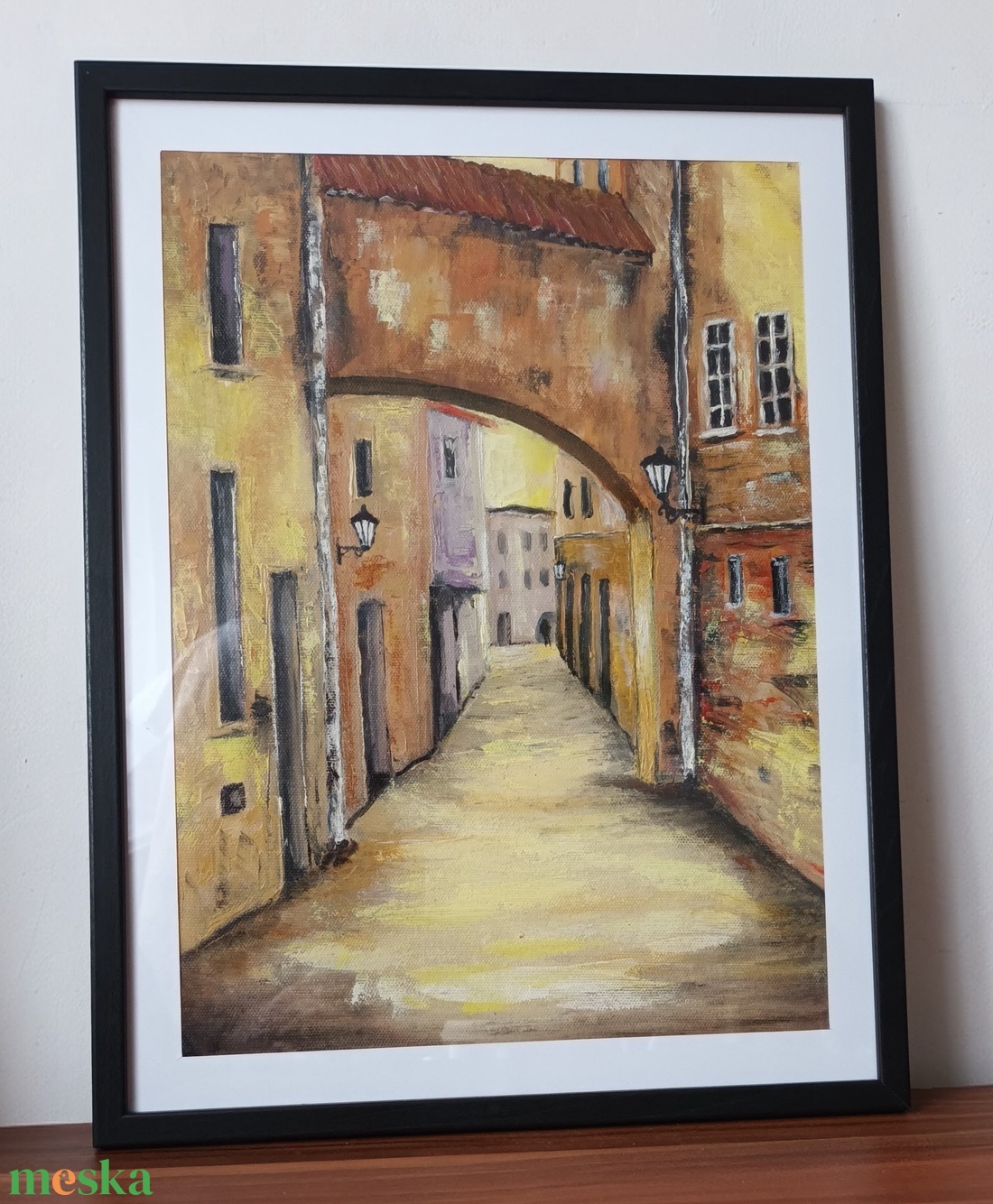 Mediterrán utca részlet Il. - művészet - festmény - olajfestmény - Meska.hu