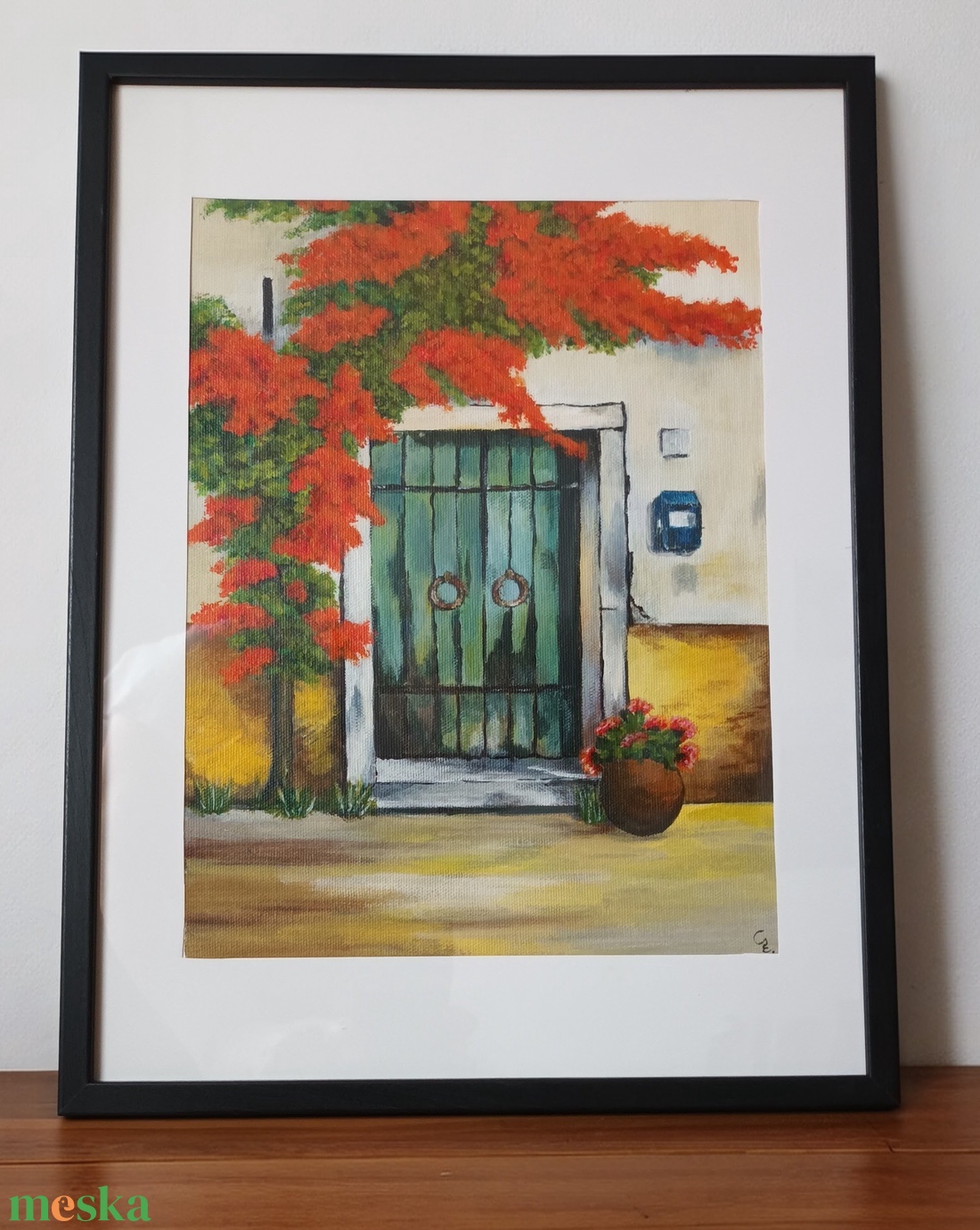 Mediterrán ház részlet  - művészet - festmény - olajfestmény - Meska.hu