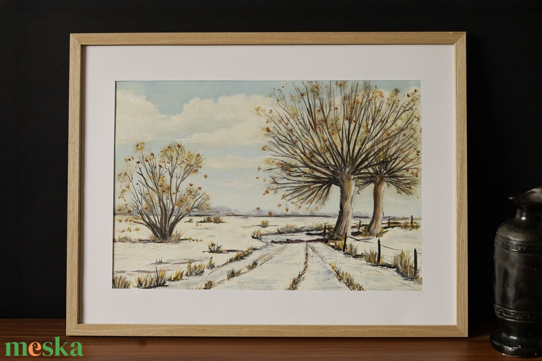 Téli taj - művészet - festmény - olajfestmény - Meska.hu