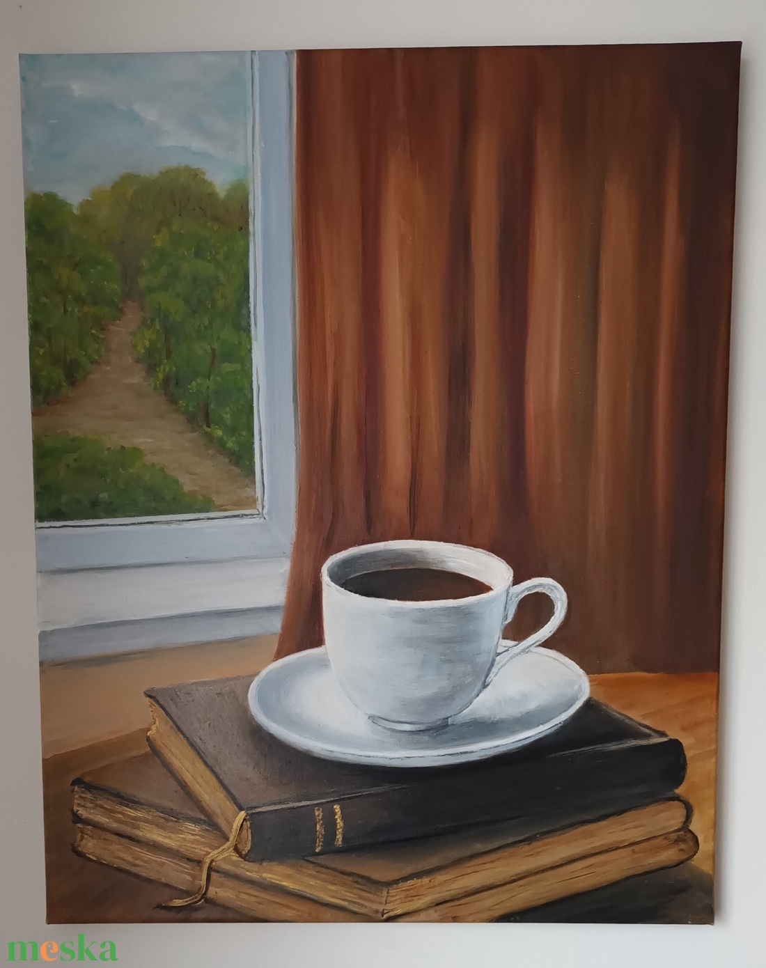 Egy délutáni kávé? - művészet - festmény - olajfestmény - Meska.hu