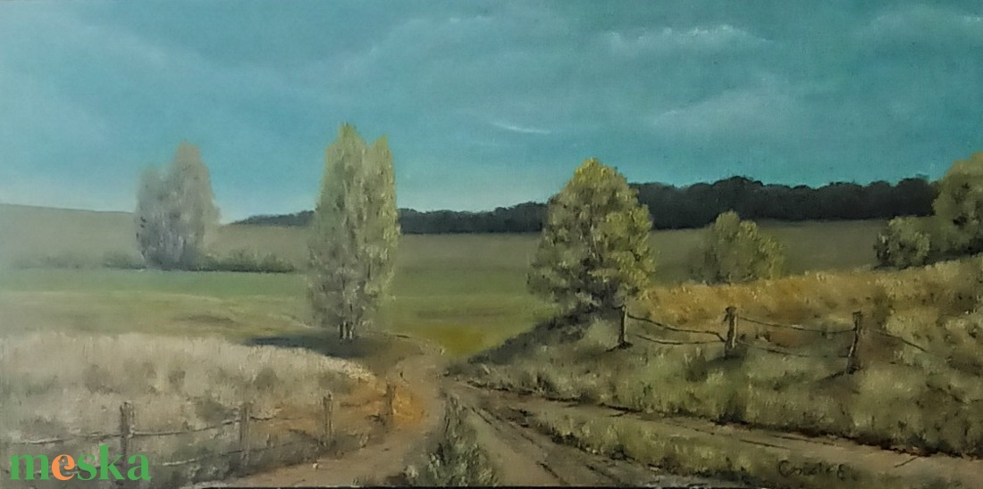 Séta a mezőn - művészet - festmény - olajfestmény - Meska.hu