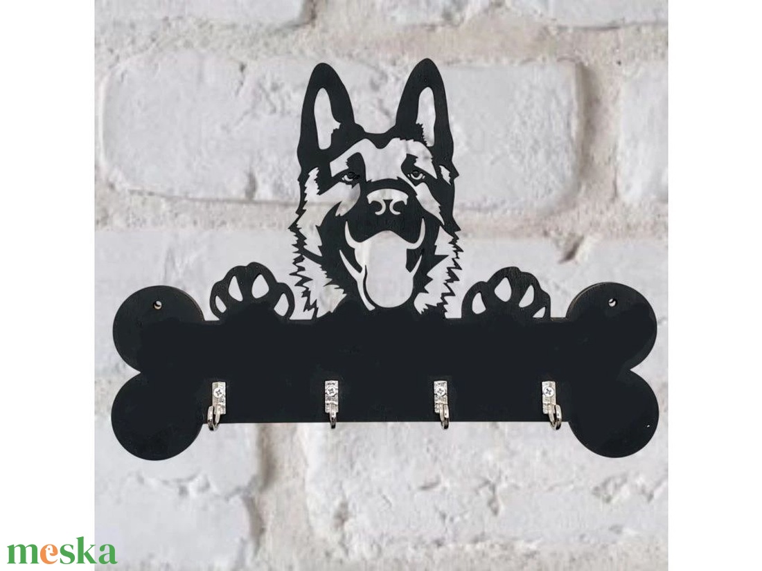 Németjuhász alakú fali kulcsakasztó, kulcstartó - otthon & életmód - dekoráció - fali és függő dekoráció - fali kulcstartó - Meska.hu