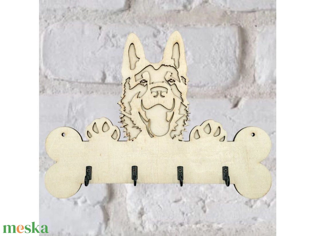 Németjuhász alakú fali kulcsakasztó, kulcstartó - otthon & életmód - dekoráció - fali és függő dekoráció - fali kulcstartó - Meska.hu