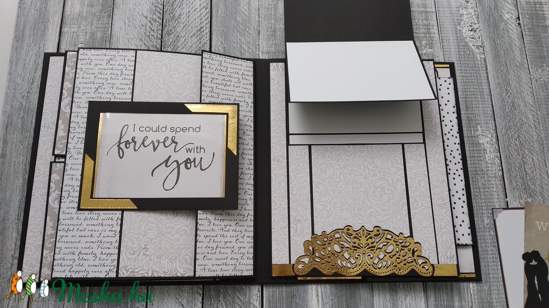 ESKÜVŐRE Scrapbook album - Fekete-fehér-arany - esküvő - emlék & ajándék - vendégkönyv - Meska.hu ESKÜVŐRE Scrapbook album - Fekete-fehér-arany - esküvő - emlék & ajándék - vendégkönyv - Meska.hu
