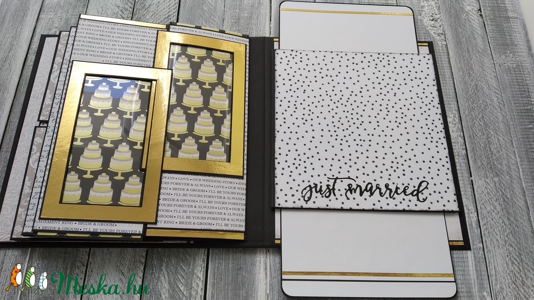 ESKÜVŐRE Scrapbook album - Fekete-fehér-arany - esküvő - emlék & ajándék - vendégkönyv - Meska.hu ESKÜVŐRE Scrapbook album - Fekete-fehér-arany - esküvő - emlék & ajándék - vendégkönyv - Meska.hu