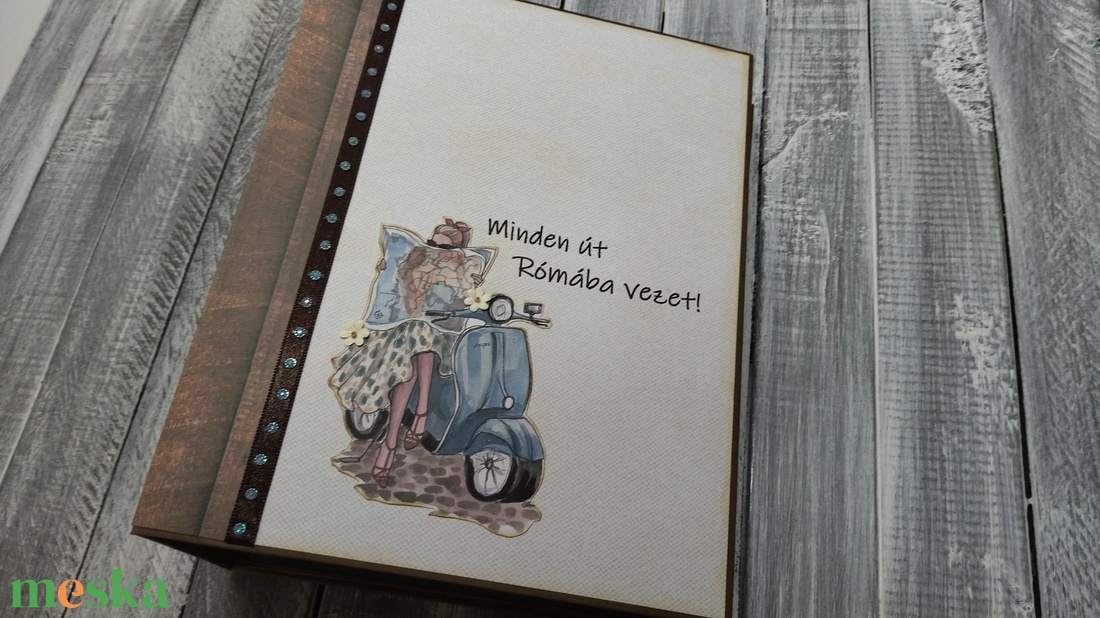 Minden út Rómába vezet - Extra nagy scrapbook emlék/fotóalbum (150 fotó) - otthon & életmód - papír, írószer - album & fotóalbum - Meska.hu