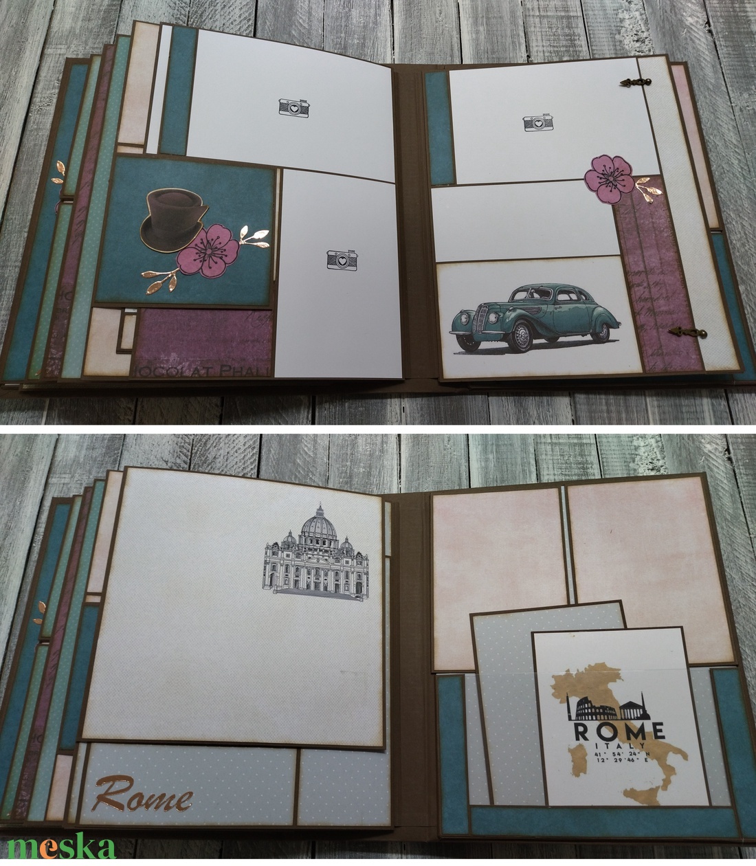 Minden út Rómába vezet - Extra nagy scrapbook emlék/fotóalbum (150 fotó) - otthon & életmód - papír, írószer - album & fotóalbum - Meska.hu