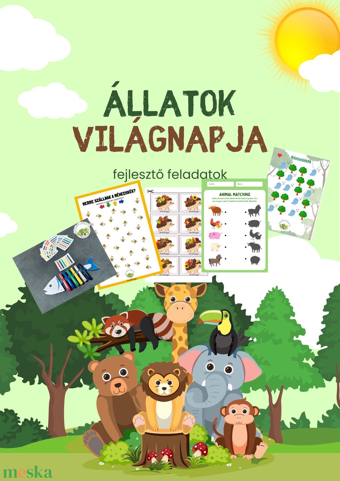 Állatok világnapja feladatcsomag - játék & sport - készségfejlesztő és logikai játék - oktató játékok - Meska.hu Állatok világnapja feladatcsomag - játék & sport - készségfejlesztő és logikai játék - oktató játékok - Meska.hu
