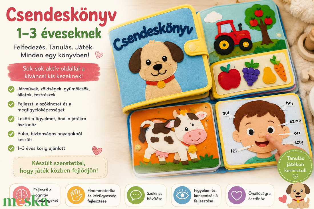 Első csendeskönyvem - játék & sport - készségfejlesztő és logikai játék - oktató játékok - Meska.hu